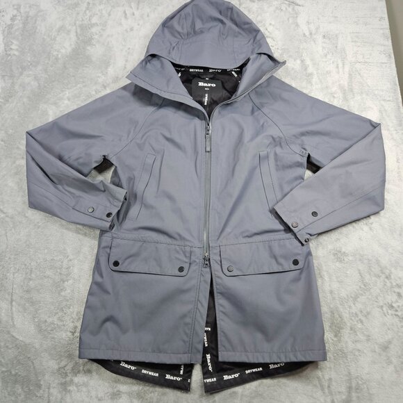 Baro Jacket Mens Small Gray The Brockton Waterproof Lightweight Rain Gorp Parka - Picture 3 of 15